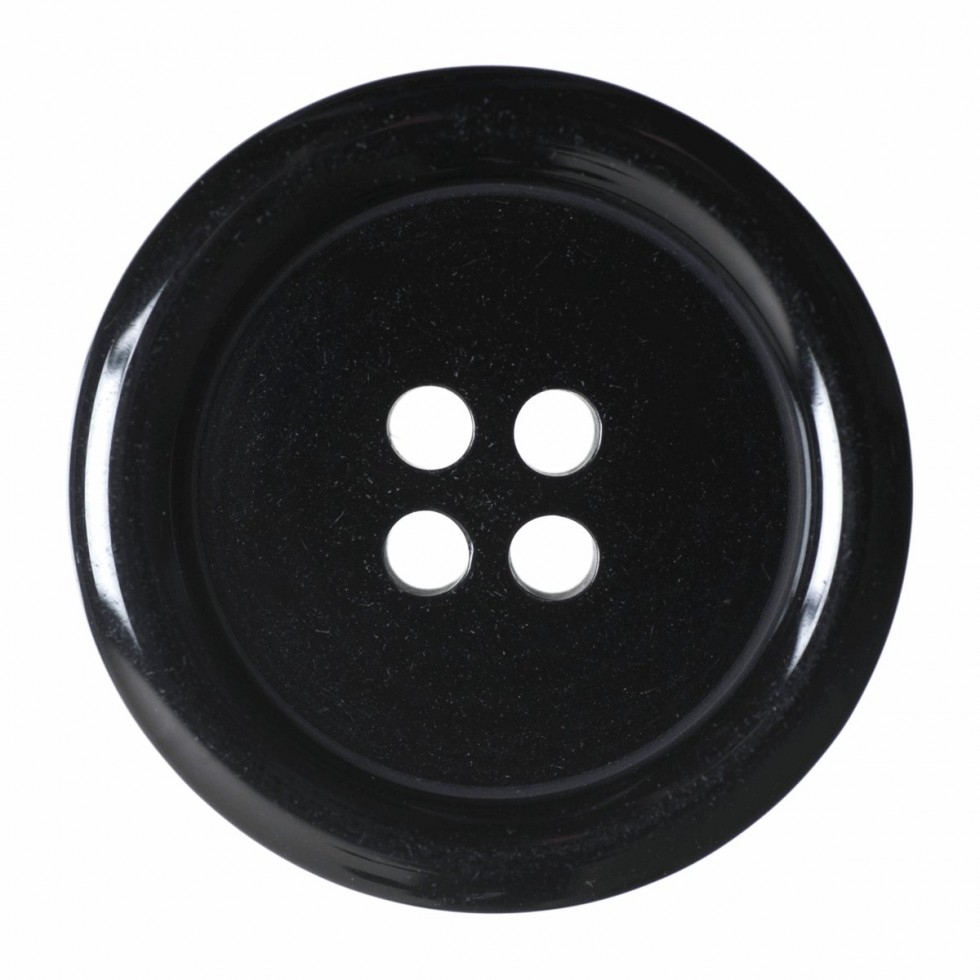 Hemline Round Plastic Buttons Black