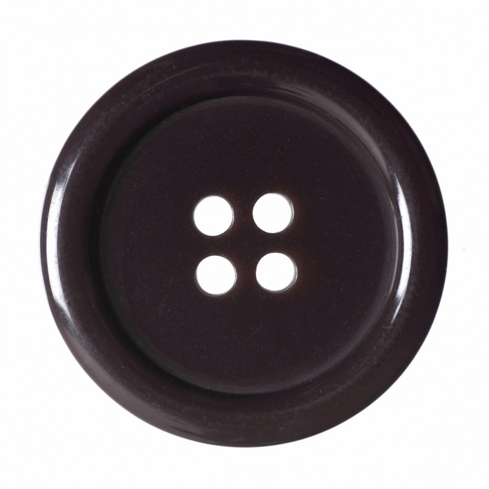 Hemline Round Plastic Buttons Brown