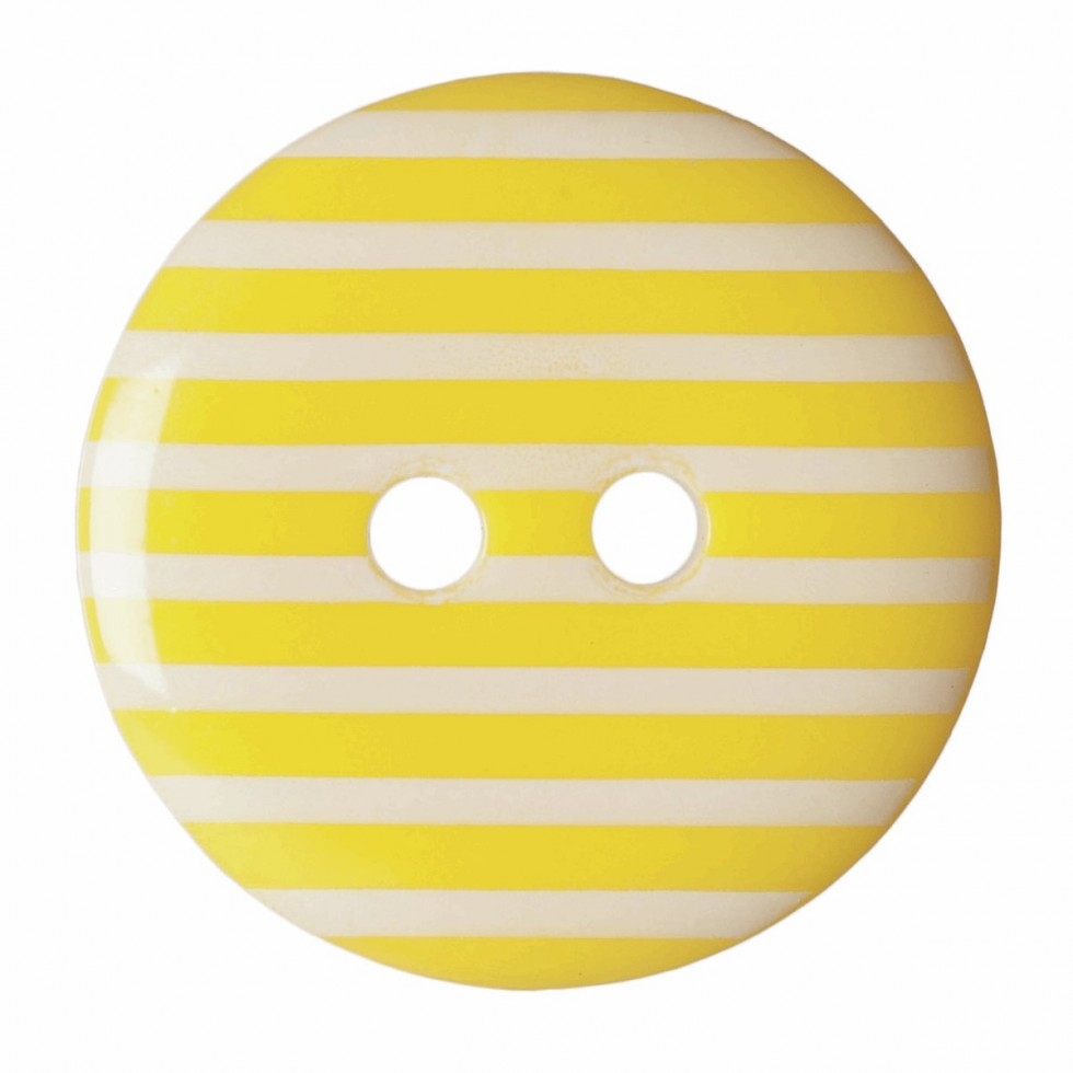 Hemline Round Stripe Buttons Yellow