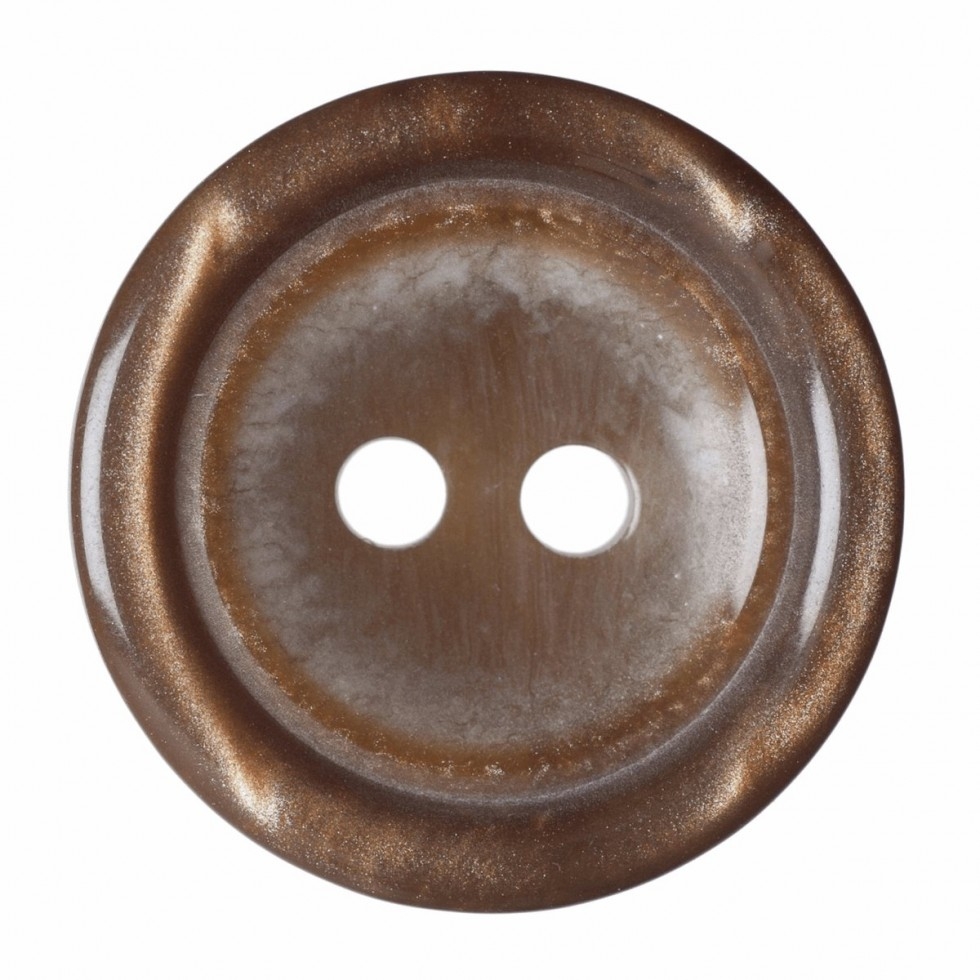 Hemline Round Plastic Buttons Brown