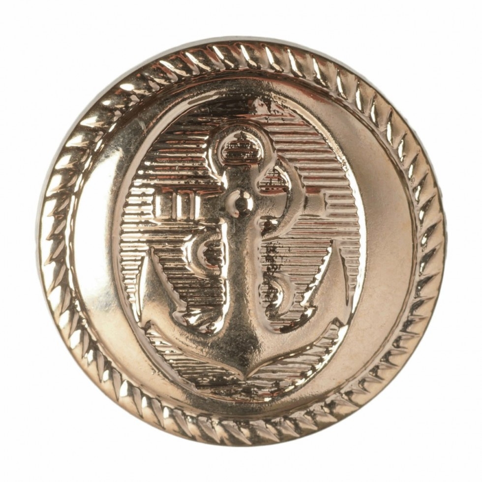 Hemline Round Anchor Buttons Gold
