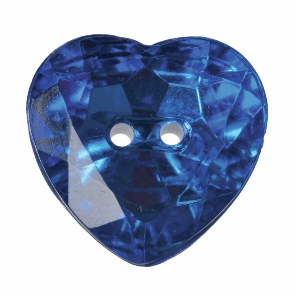 Hemline Heart Faceted Buttons Royal Blue