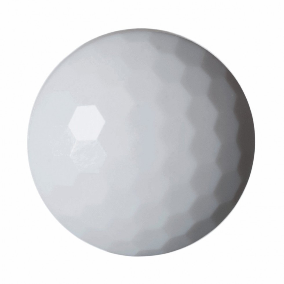 Hemline Round Faceted Buttons White