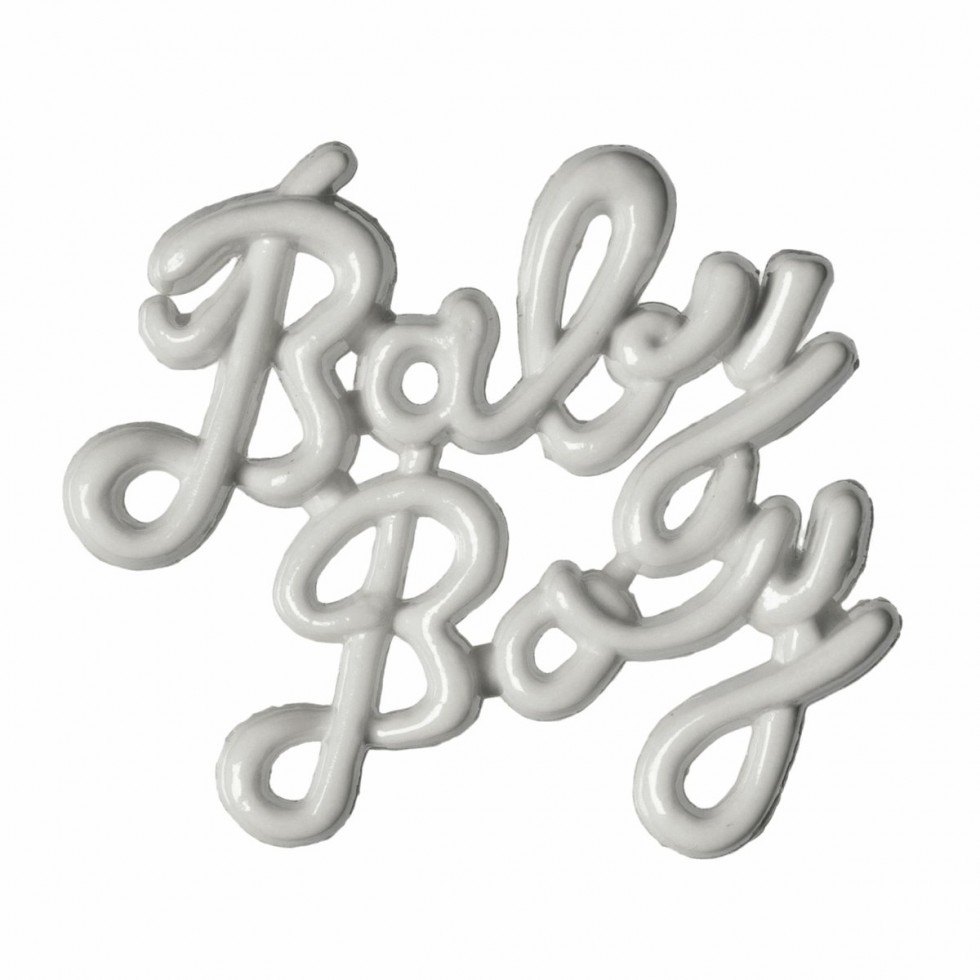 Hemline New Baby Buttons White Boy