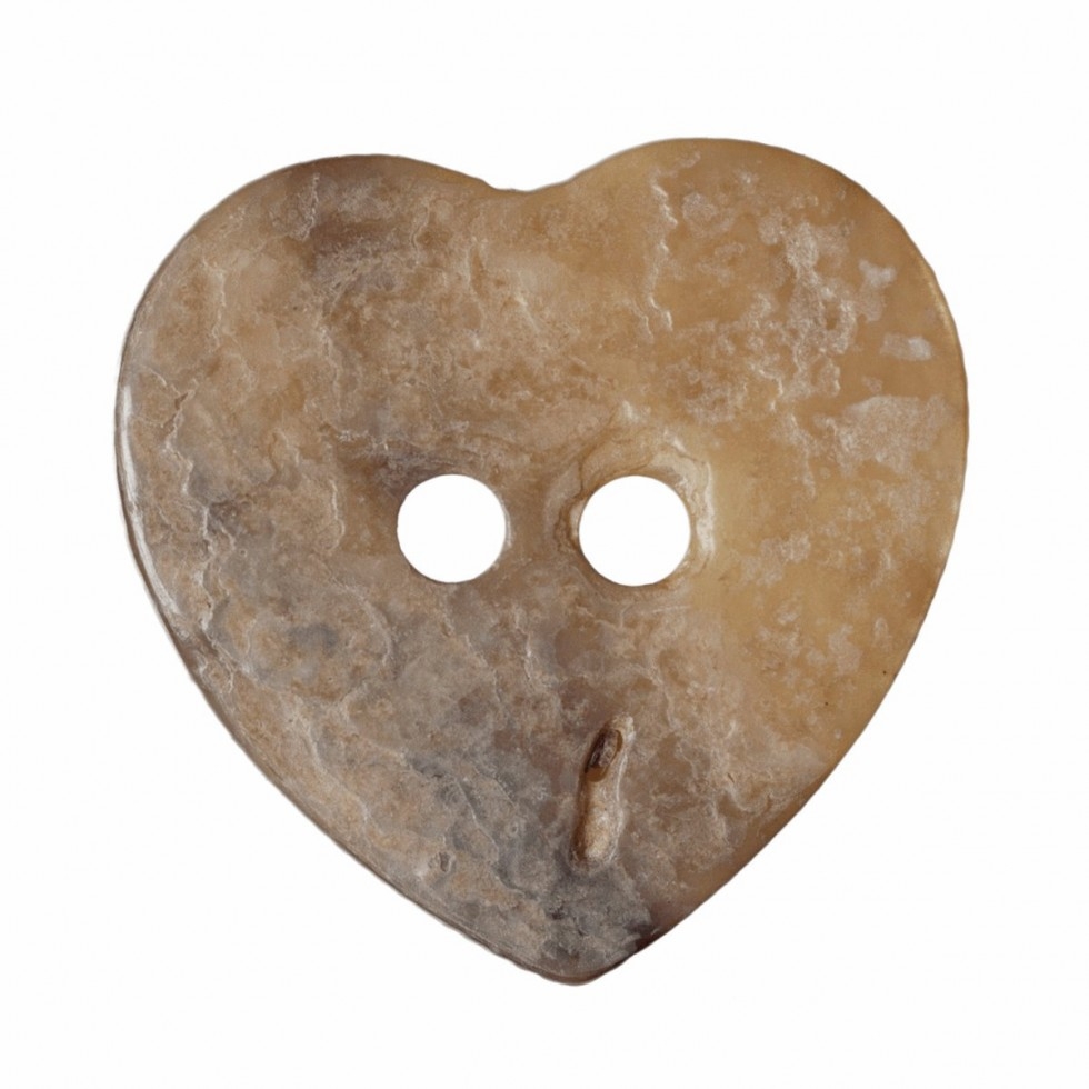 Hemline Heart Shell Buttons Cream