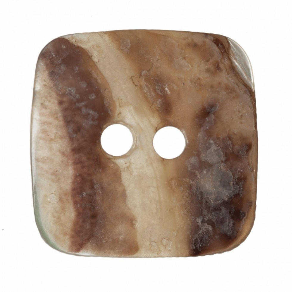 Hemline Square Shell Buttons Cream