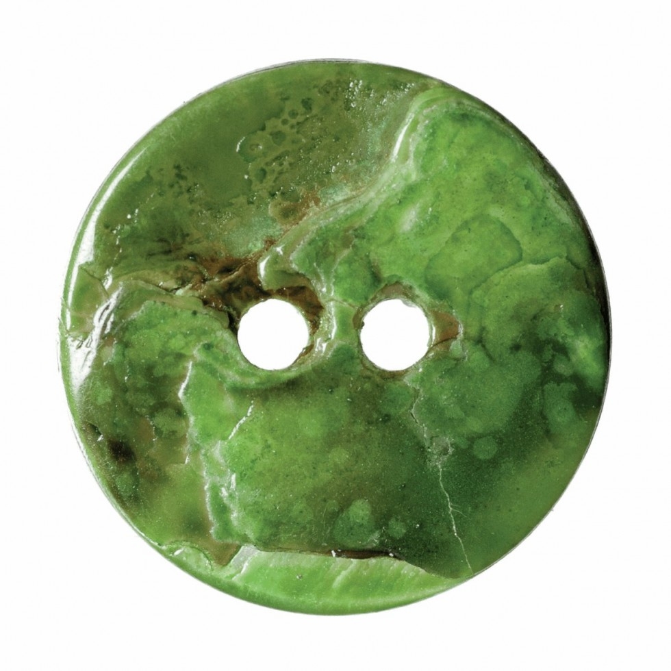 Hemline Round Shell Buttons Lime Green