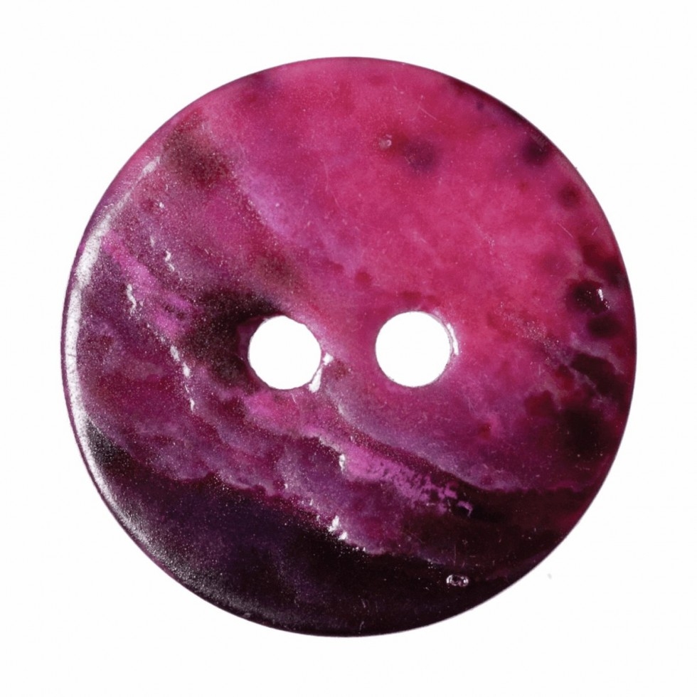 Hemline Round Shell Buttons Fuchsia