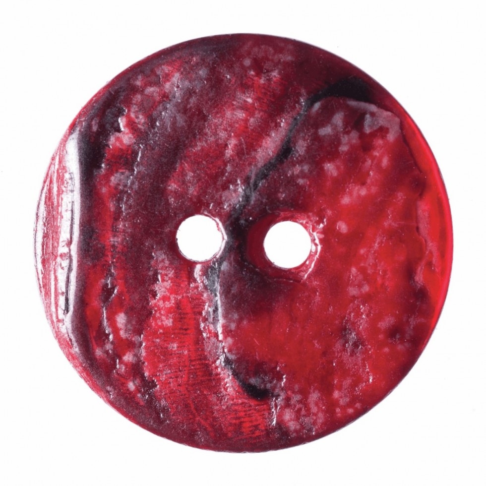 Hemline Round Shell Buttons Red