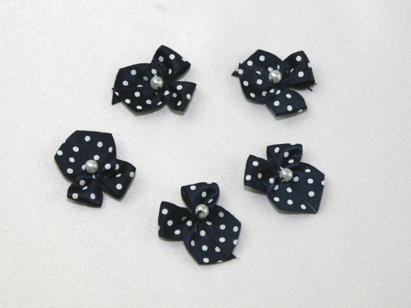 Spotty Ribbon Bows Navy
