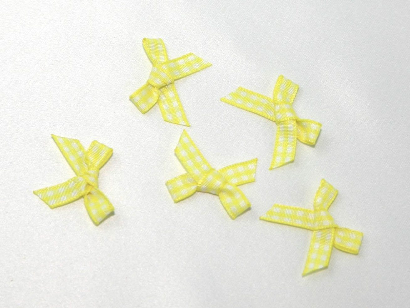 Gingham Ribbon Bows Yellow/White