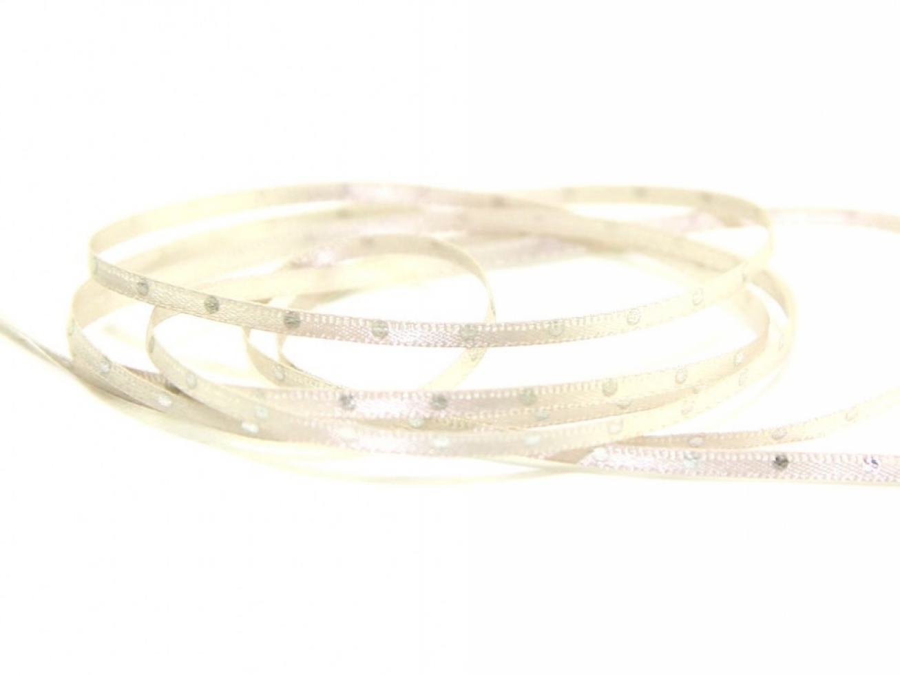 Berisfords Dotty Spotty Ribbon 12 Silver/Silver