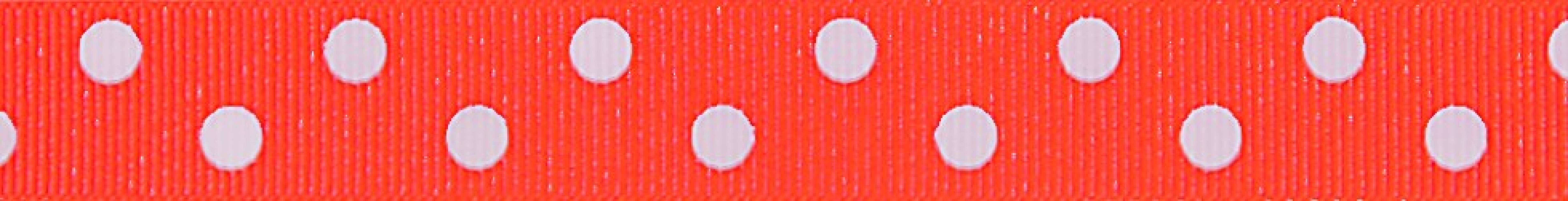 Berisfords Spotty Neon Ribbon Fluorescent Orange