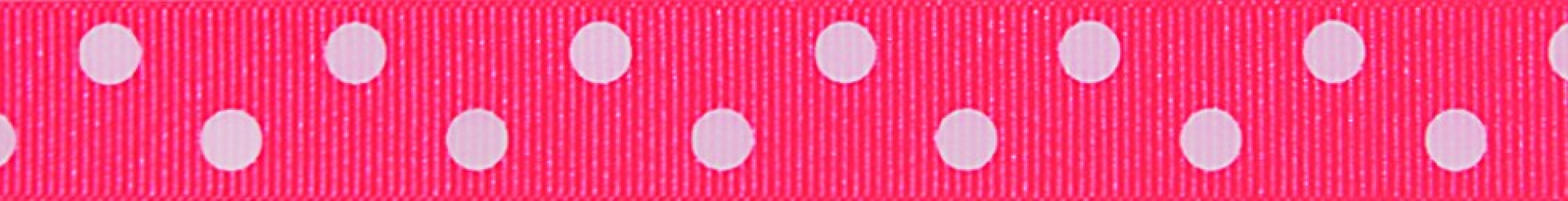Berisfords Spotty Neon Ribbon Fluorescent Pink