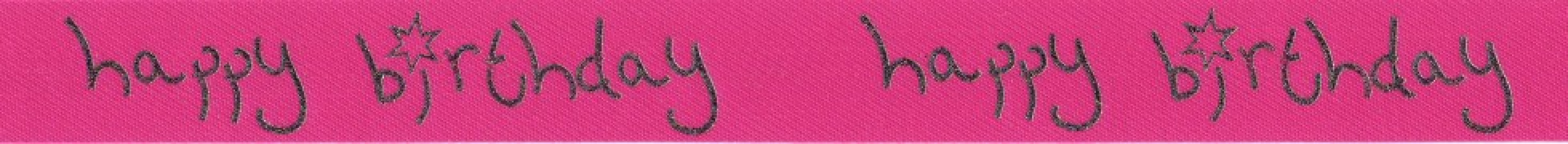 Essential Trimmings Happy Birthday Ribbon Pink
