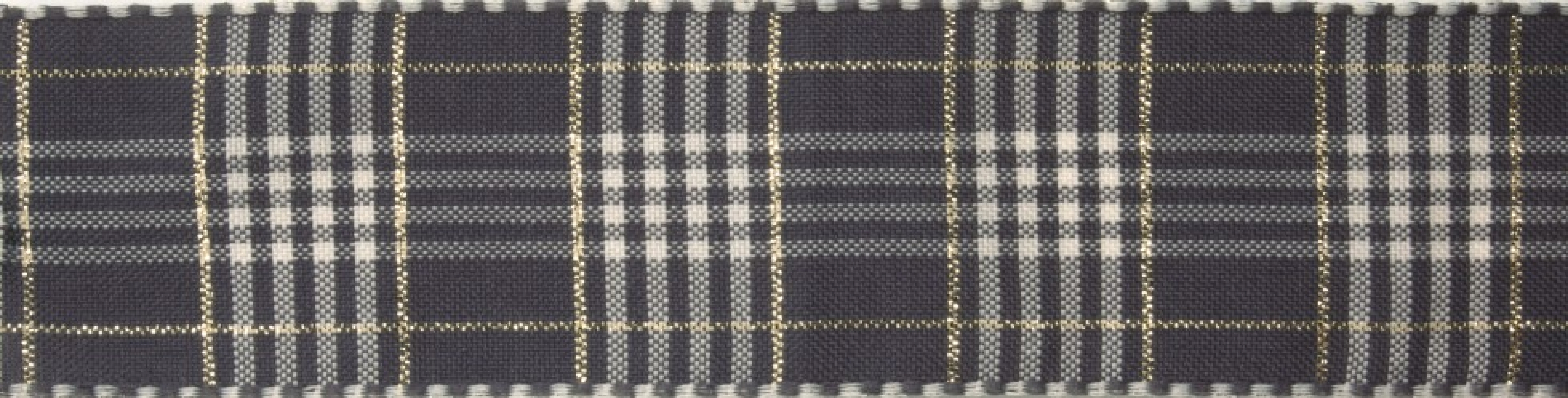 Berisfords Rustic Plaid Ribbon Wardle Grey
