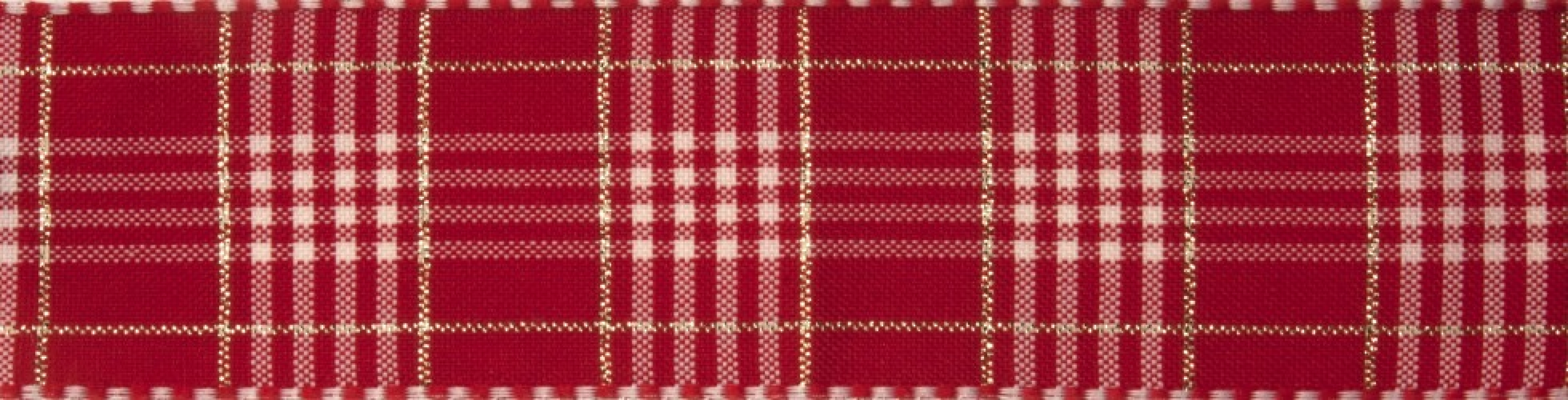Berisfords Rustic Plaid Ribbon Red
