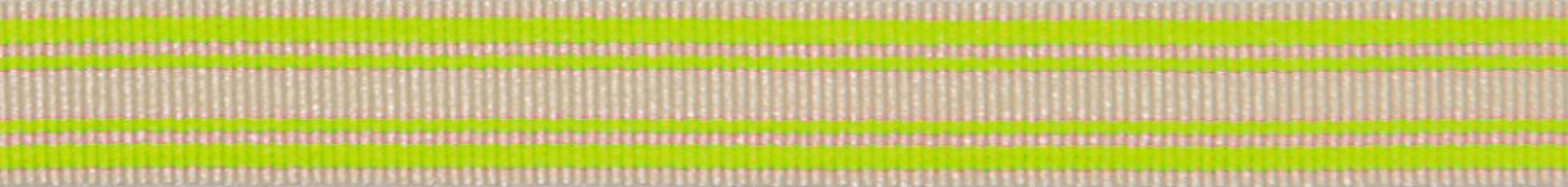 Berisfords Neon Stripe Ribbon Fluorescent Yellow