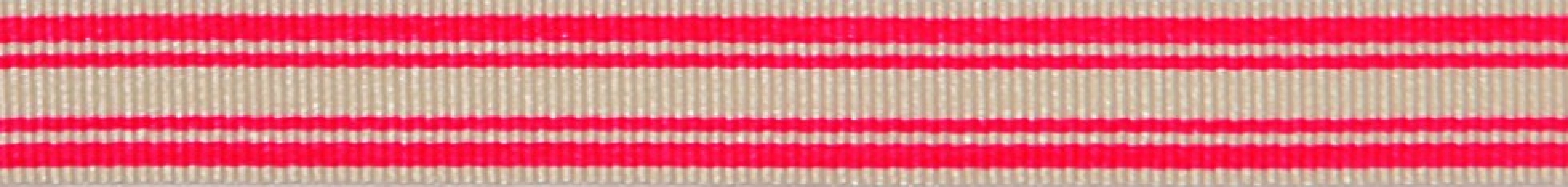Berisfords Neon Stripe Ribbon Fluorescent Pink