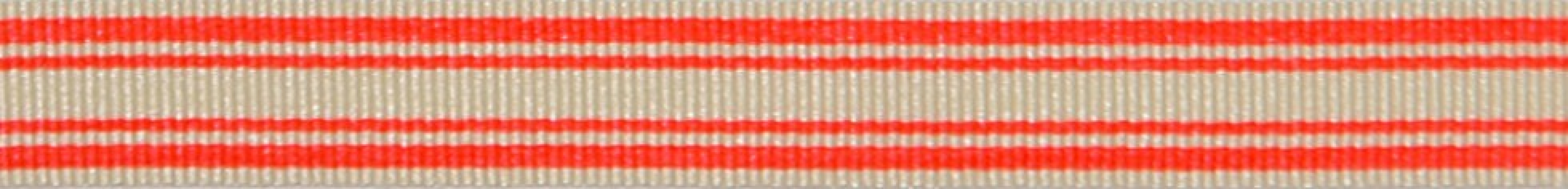 Berisfords Neon Stripe Ribbon Fluorescent Orange