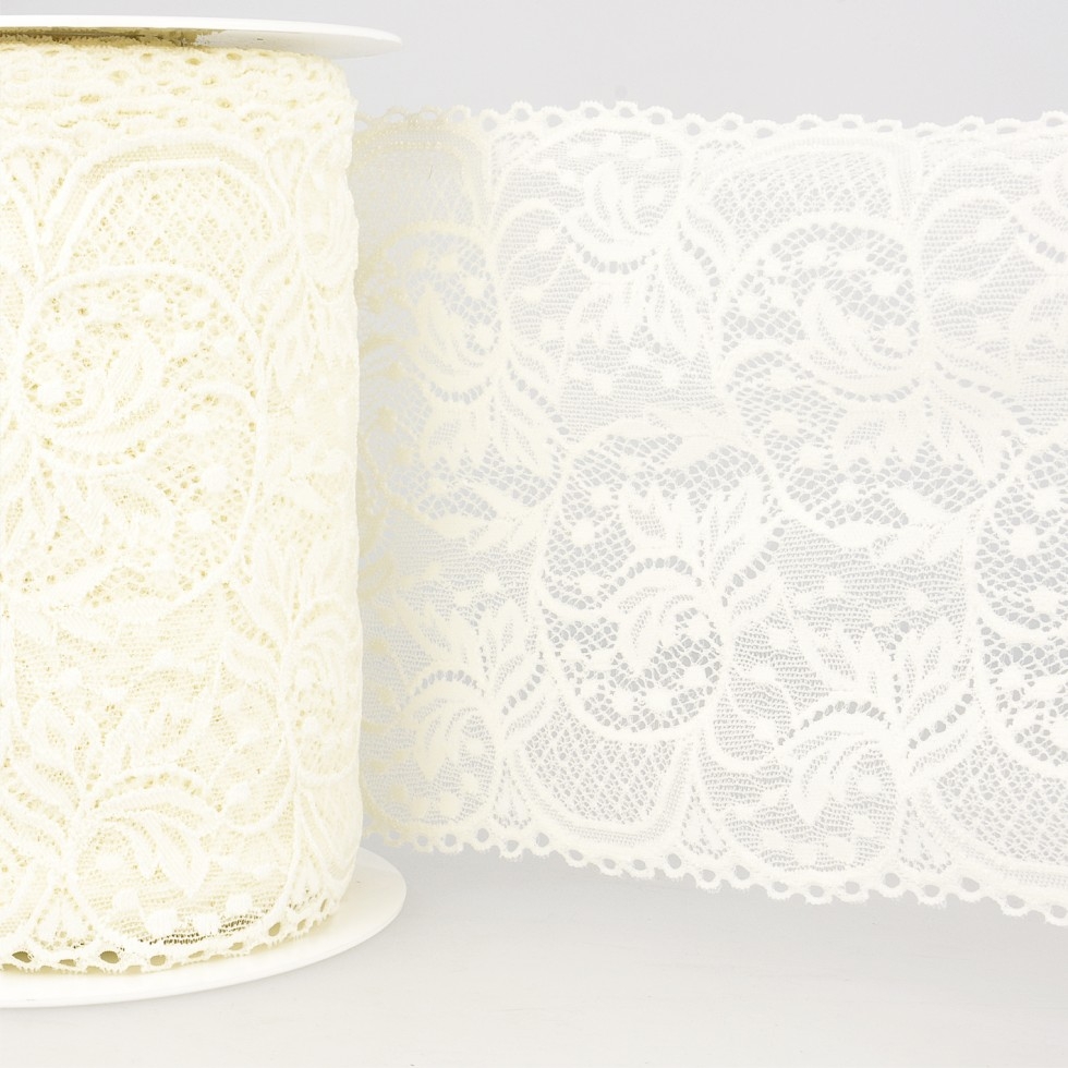 Stephanoise Stretch Lace Trim Ivory