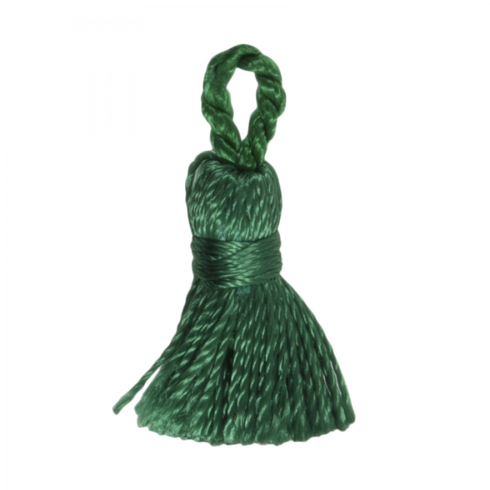 Trimits Miniature Silky Tassels Dark Green