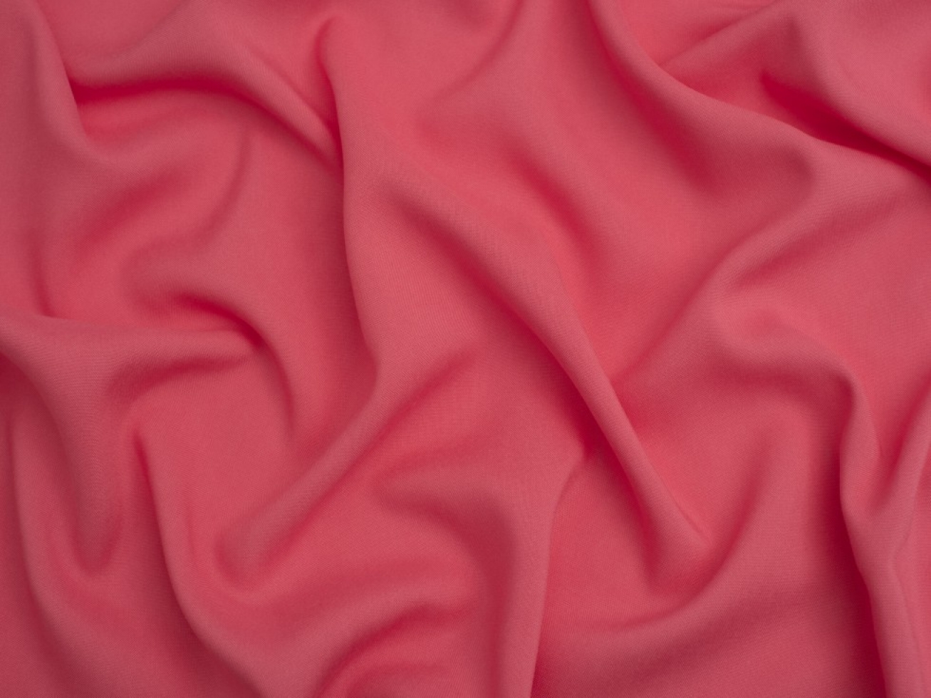 Minerva Core Range Viscose Challis Fabric Coral