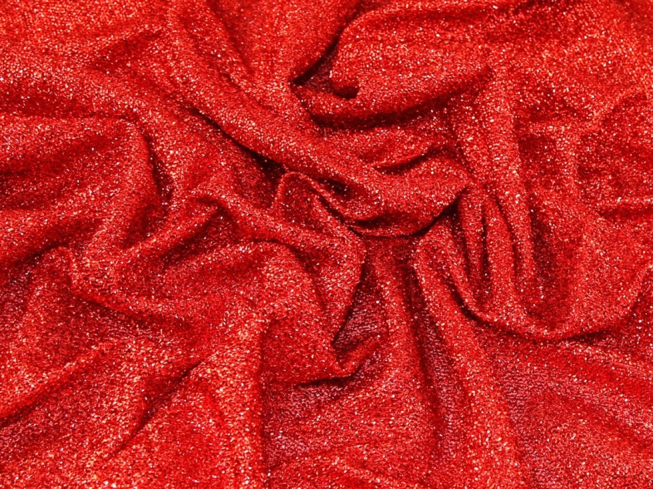 Lame Textured Foil Stretch Knit Fabric Red