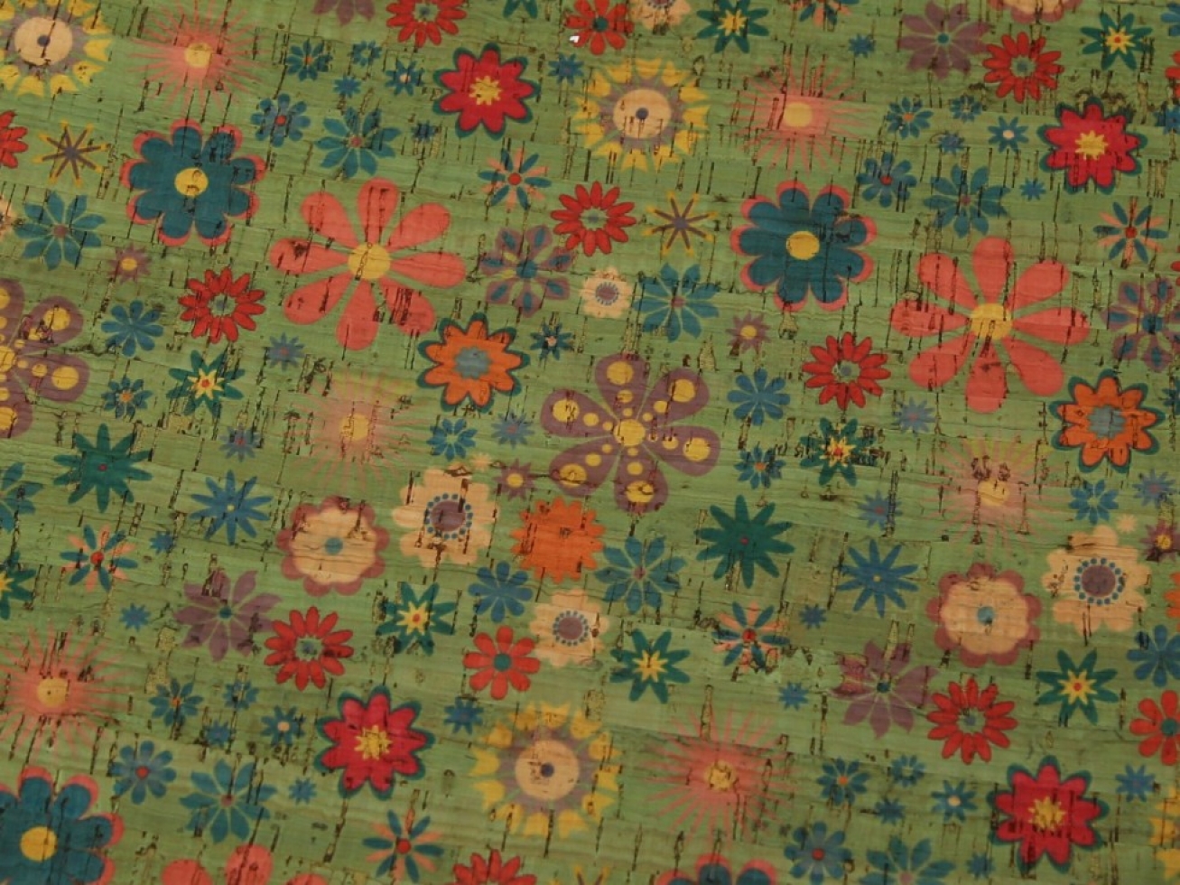 Cork Leather Fabric Green