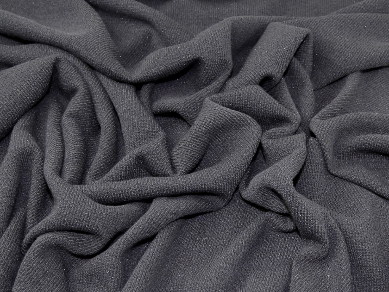 Sparkle Sweater Knit Stretch Fabric Grey
