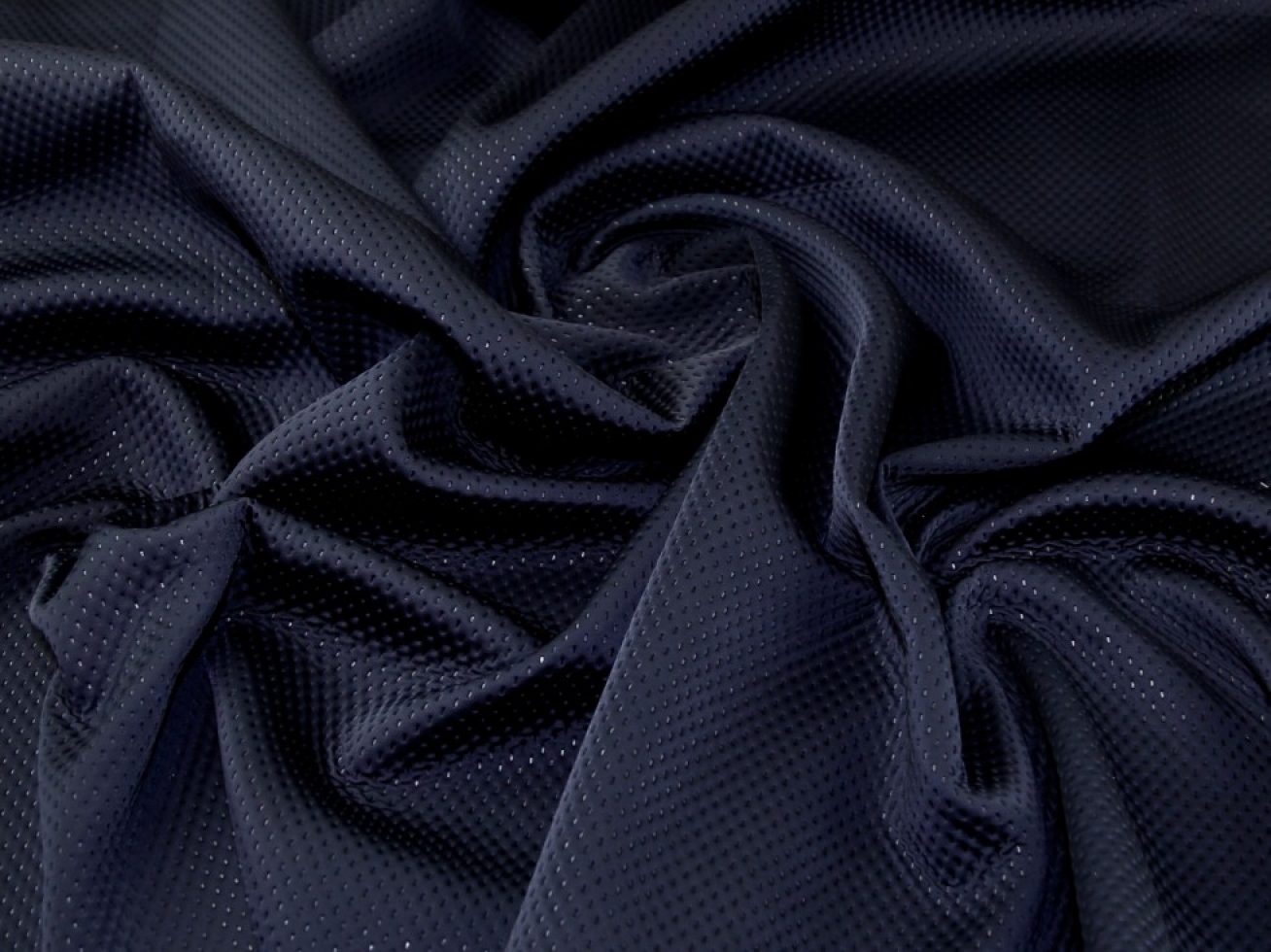 Textured Neoprene Stretch Knit Fabric Navy