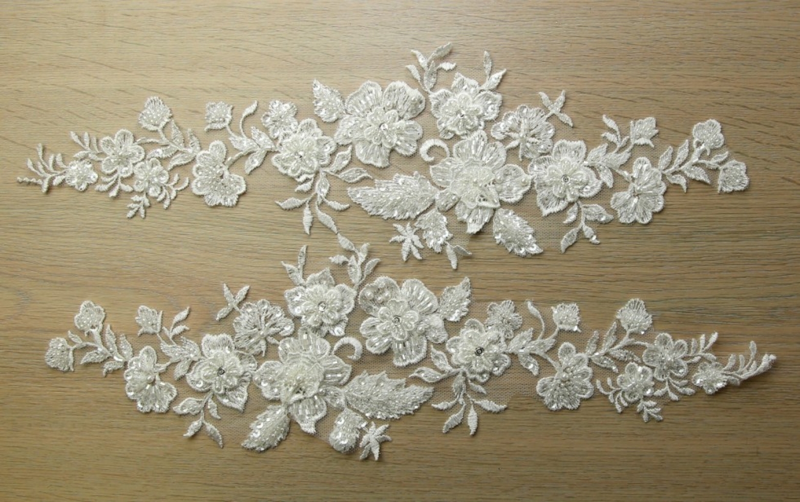 Beaded Lace Appliques Ivory