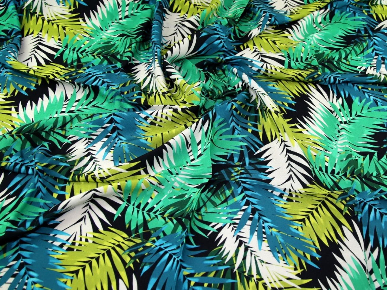 John Kaldor Fernando Viscose Challis Fabric Lime Blue