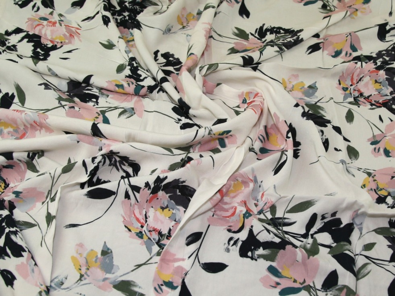 John Kaldor Fernando Viscose Challis Fabric Ivory