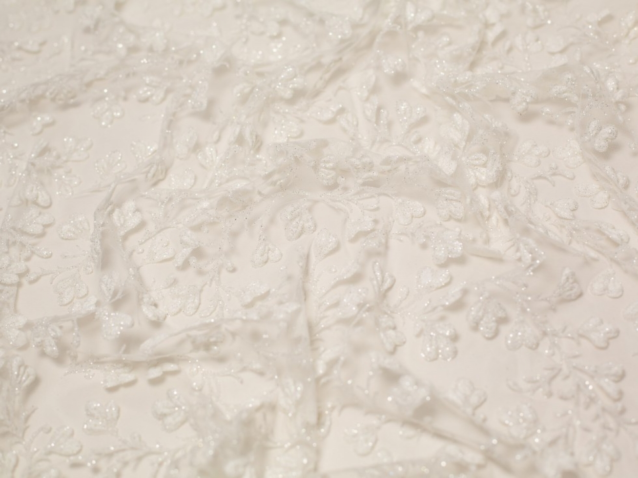 Minerva Core Range Kira Embroidered Lace Fabric Ivory