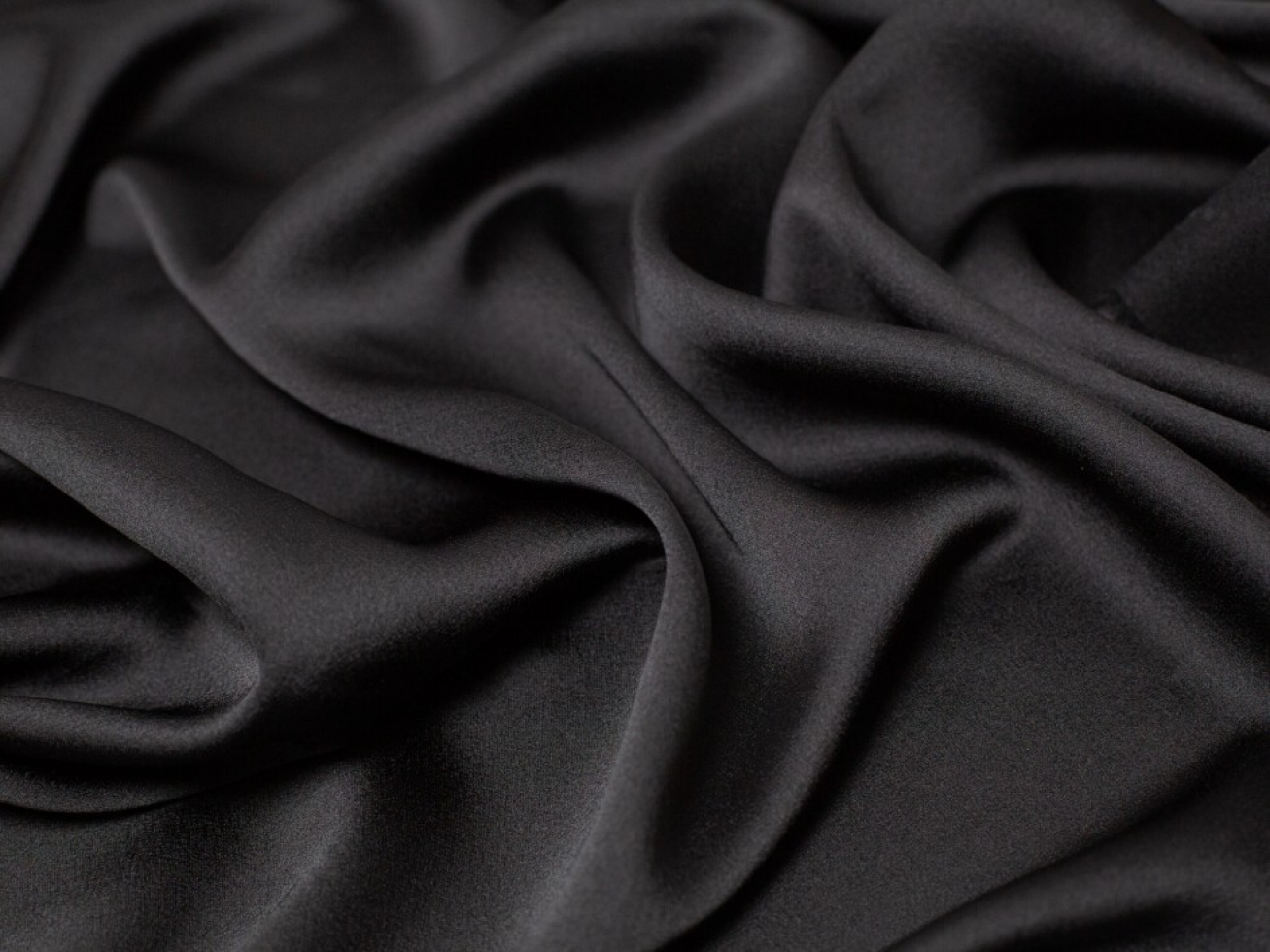 Minerva Core Range Nostalgic Crepe Back Satin Fabric Black