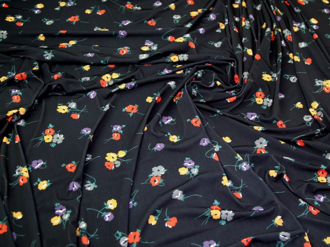 John Kaldor Portia ITY Silky Stretch Knit Fabric Black