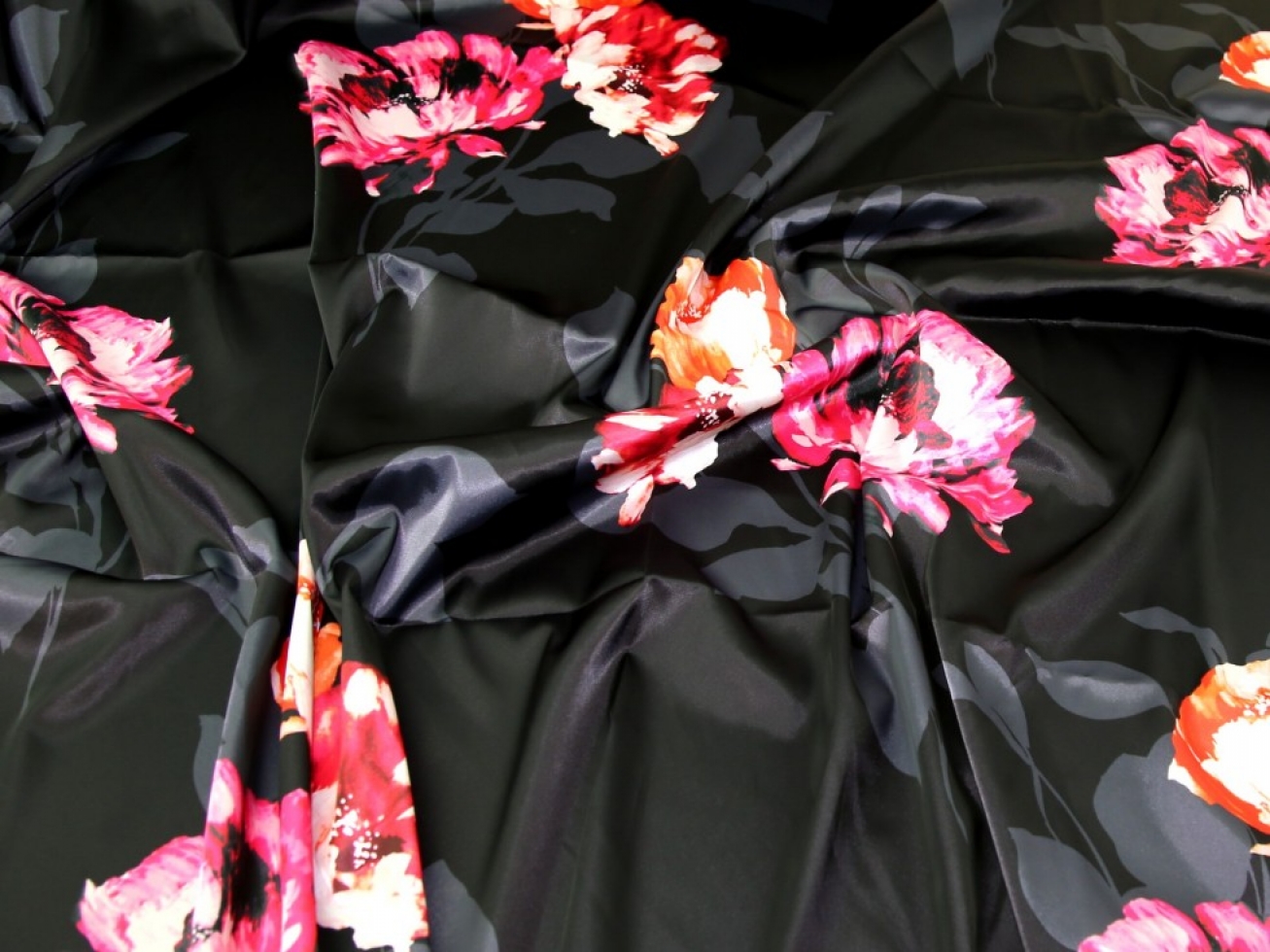 John Kaldor Santa Cruz Stretch Woven Satin Fabric Black