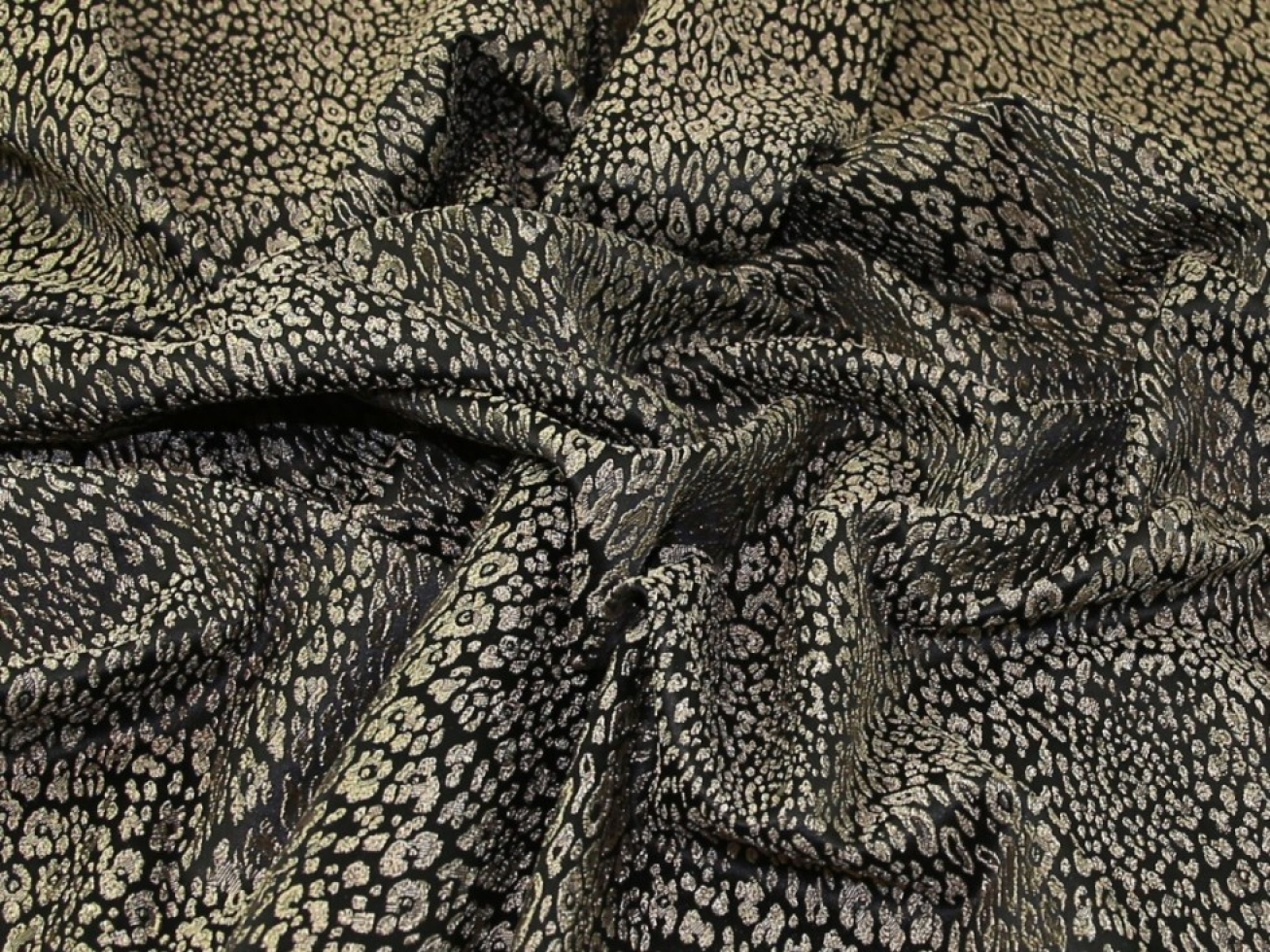Stretch Woven Brocade Fabric Gold