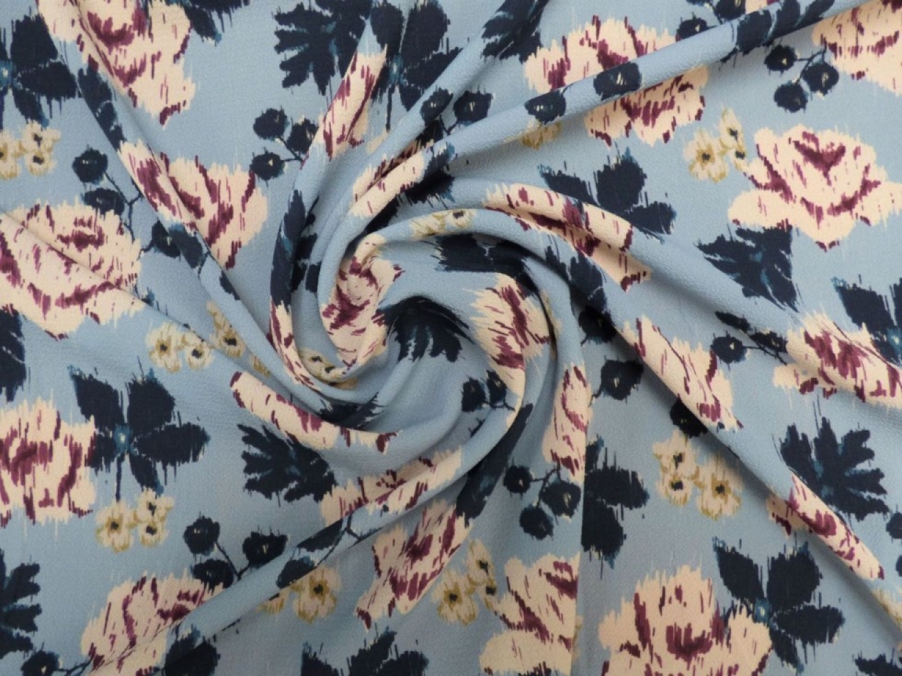 Lady McElroy Cyril Bubble Crepe Fabric Blue