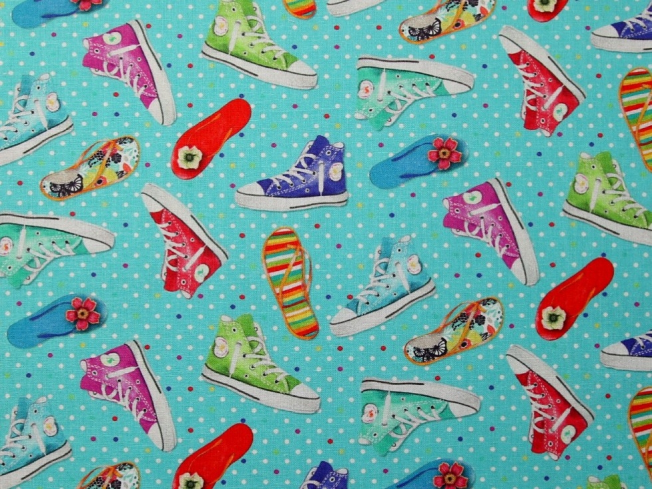 Stof France 100% Cotton Fabric Turquoise