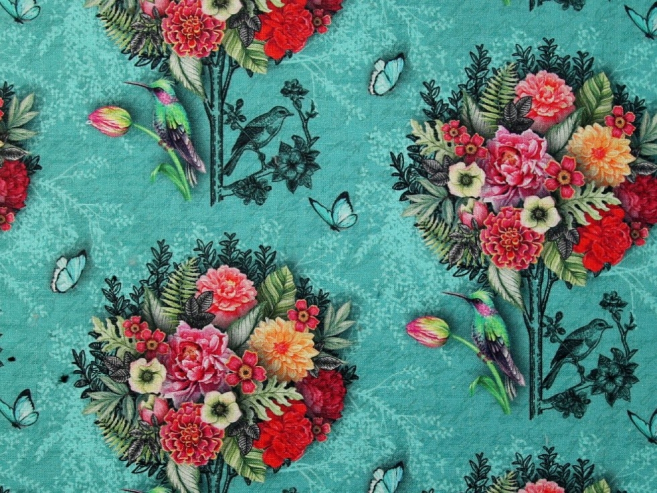 Stof France 100% Cotton Fabric Turquoise