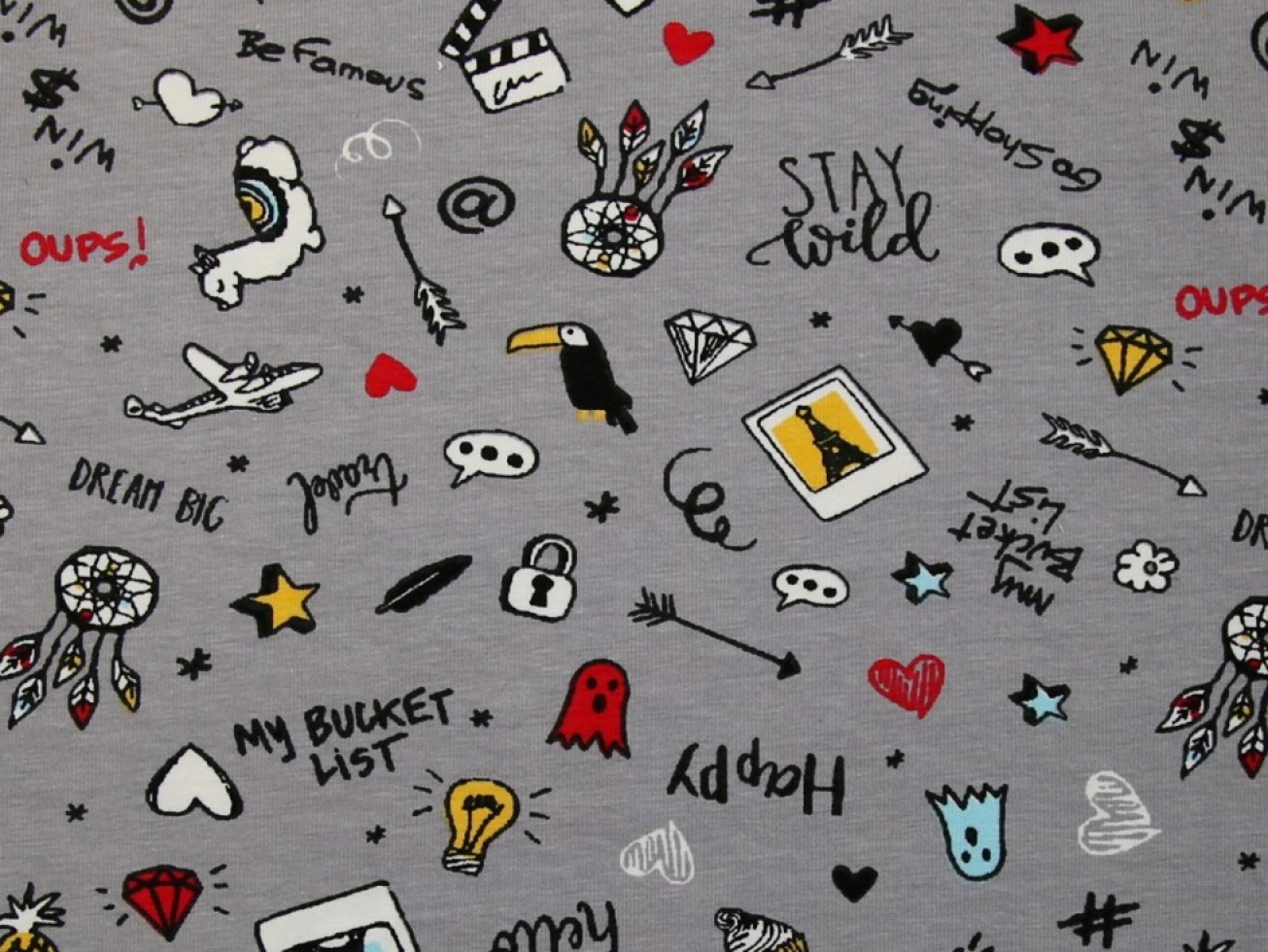 Stof France Cotton Jersey Stretch Knit Fabric Grey