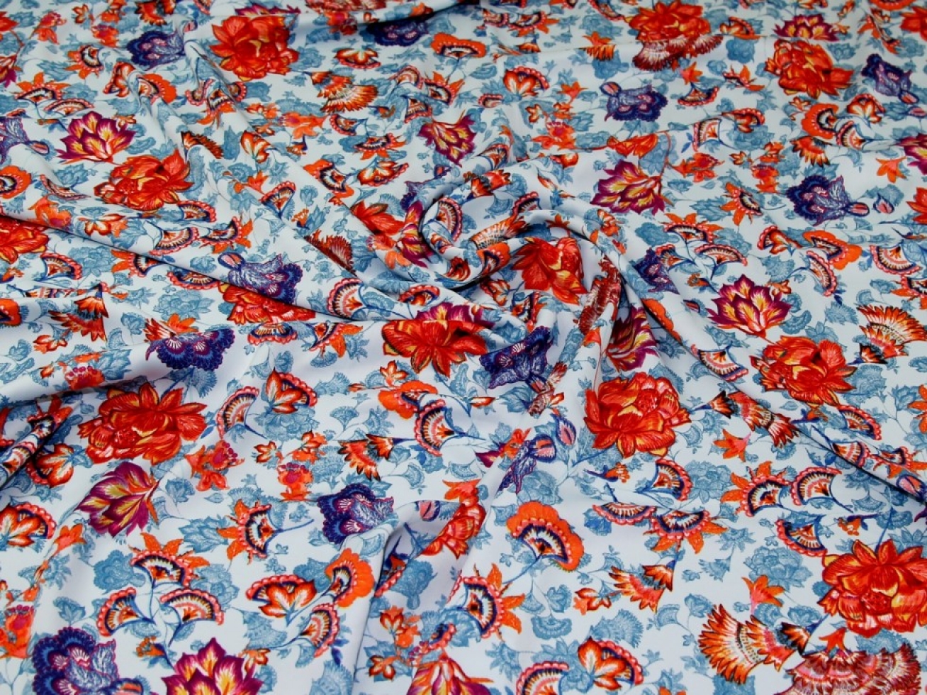Royal Micro Satin Fabric Blue