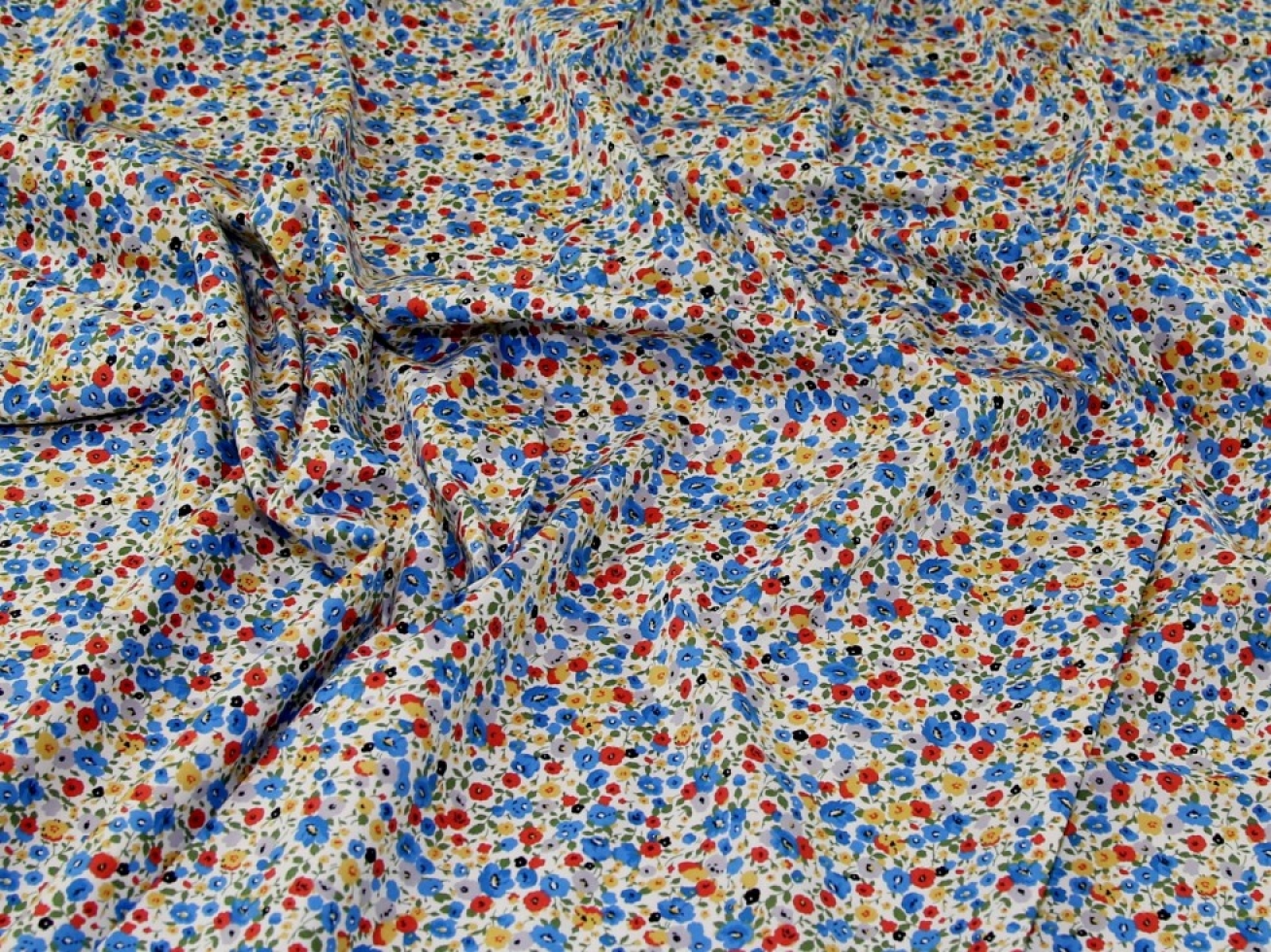 Rose & Hubble 100% Cotton Poplin Fabric Blue