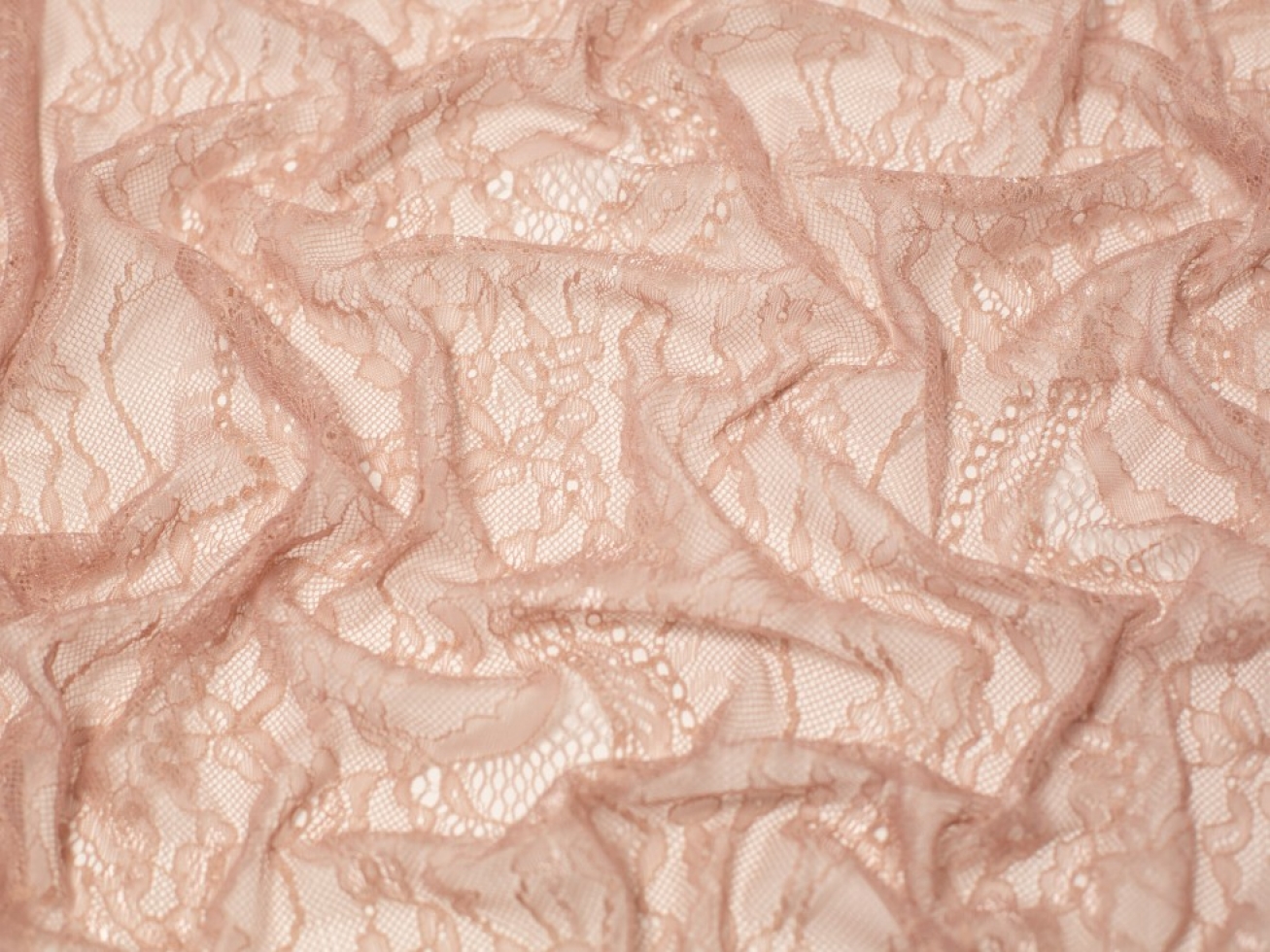 Minerva Core Range Fine Chantilly Lace Fabric Dusky Pink