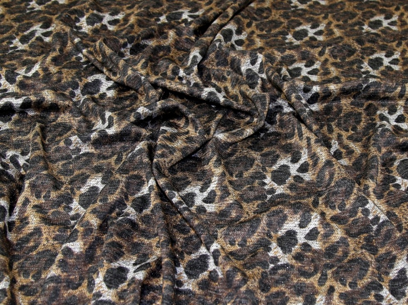 John Louden Lurex Sweater Knit Stretch Fabric Brown
