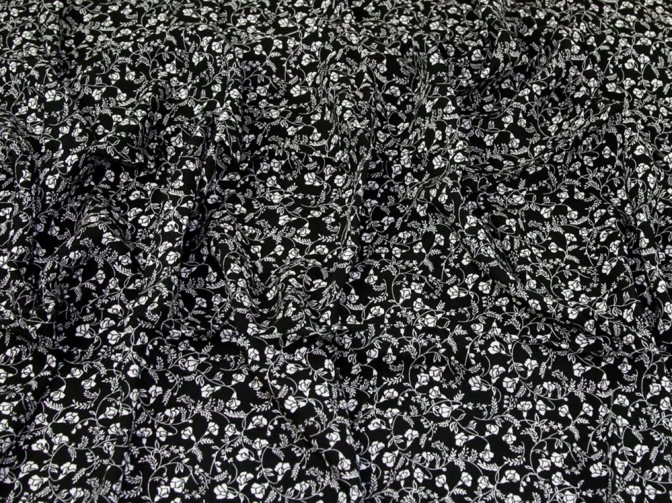 Viscose Challis Fabric Black