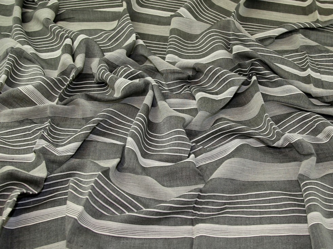 Textured Cotton Voile Fabric Grey