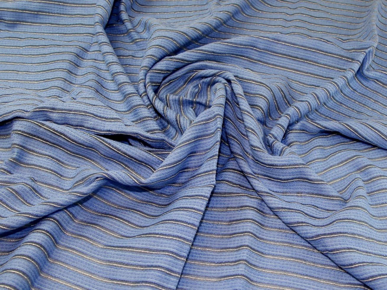 Embroidered Organza Fabric Blue